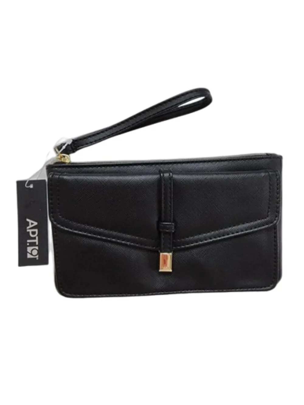 NWT Apt. 9 Black Piper Wristlet Wallet Gold Hardware